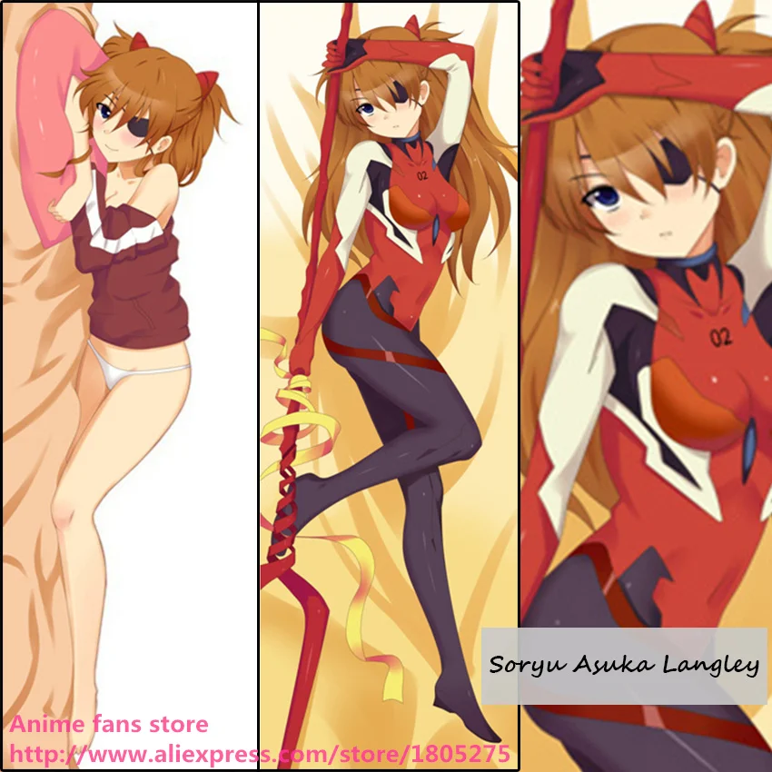 

Japanese Anime Pillowcase Eva Soryu Asuka Langley Cool Hugging Body decorative Hugging Body Pillow Case Cover bedding