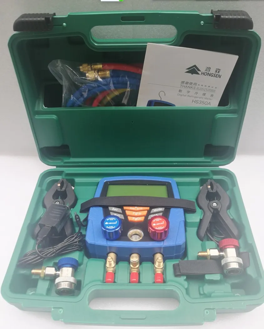 

HS-350A Digital Refrigerant Pressure Gauge Manometer Automobile Air Condition Charging Scale Recycling Tool Machine Manifolds