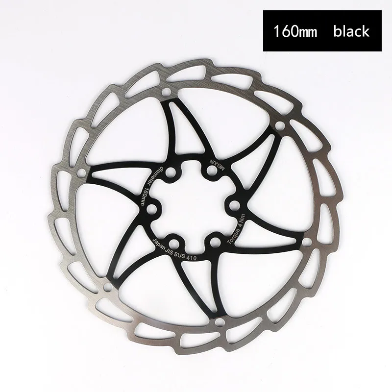 MEIJUN MTB 160 мм тормозной диск ротор горный велосипед 6 дюймов дисковые роторы с винтами T25 - Цвет: Черный