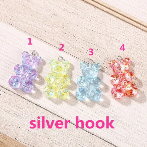 20*30mm 10pcs gummy bear flatback Resin Cabochons Scrapbook Craft Embellishments  Headwear accessories with hooks