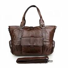 100% Genuine Leather men bag Shoulder Bag New vintage laptop business men’s travel bags tote Men messenger bags 2016 new LI-1272