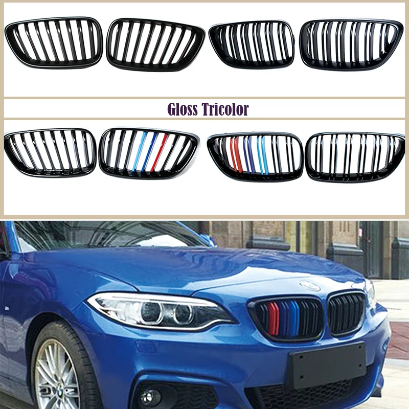 

Carbon Fiber/Black Front Bumper Racing Grills Kidney Grilles For BMW F22 F23 F87 Series 2 M2 220i 228i M235i M240i M Accessories