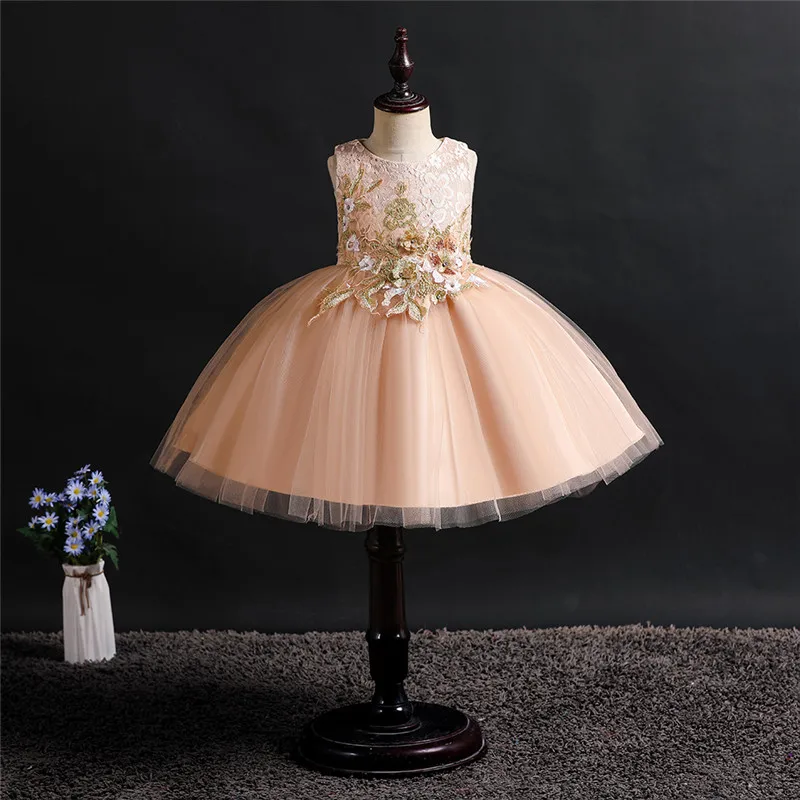 

summer New Baby Princess Show Girl Princess Dress sleeveless birthday party girl Wedding Dress Baby Girl Dress kids clothes