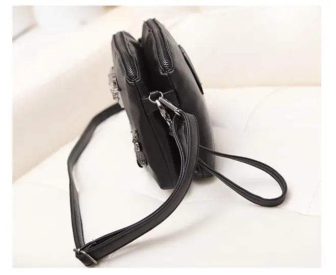 2019 designer women tassel skull chain bag PU leather solid color messenger bag fashion vintage women shoulder bag handbag 605