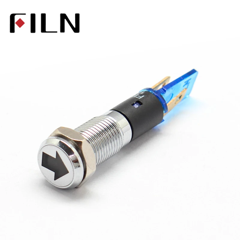 Waterproof Lamp FILN 12V LED Car Boat LED Warning Dashboard Signal Lights Instrument Pilot light 220V 8mm (8)