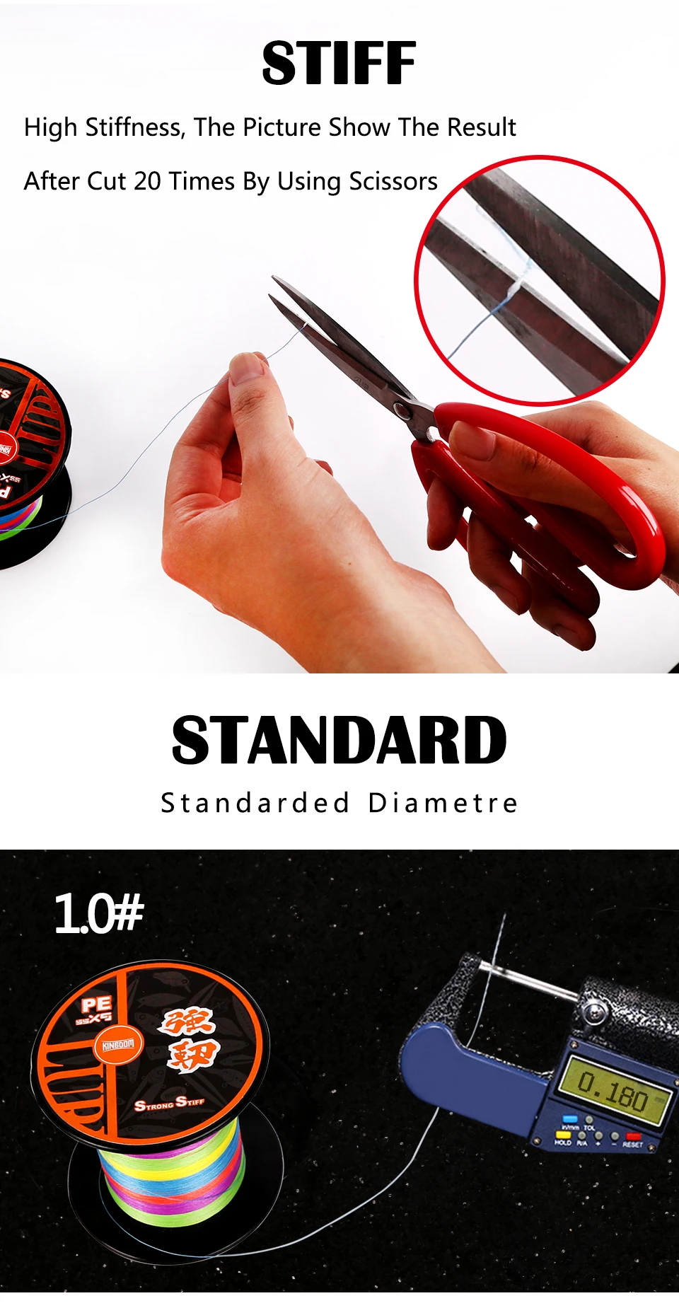 Kingdom Fishing Line 300M 500M PE 9 Strands Weaves PE braid line 15-65LB Super Strong line Multifilament For Fishing (3)