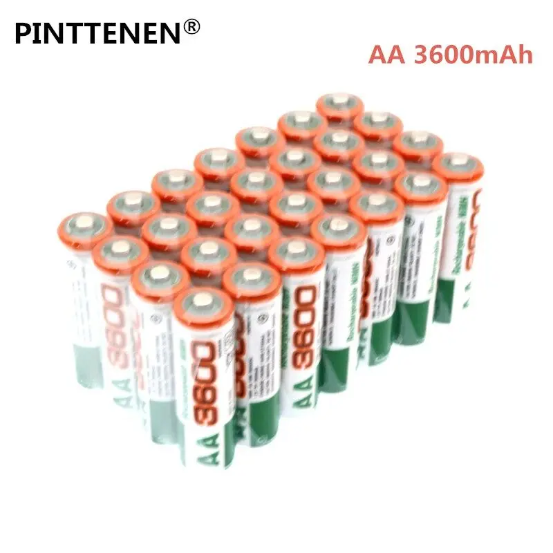 

2019 lot 1.2V AA 3600mAh NI MH Pre-Charged Batteries Ni-MH Rechargeable AA3600 Battery For Toys Camera Microphone