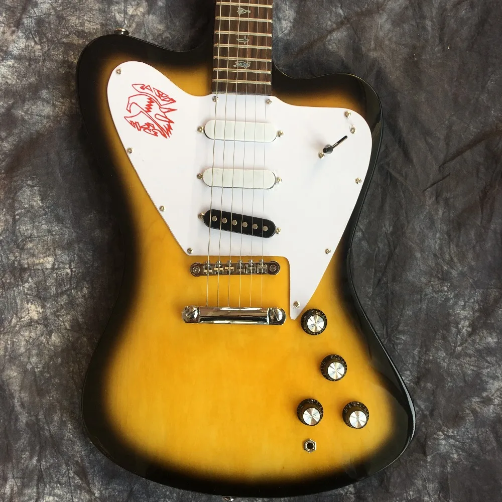 

2019 new + factory + custom firebird electric guitar sunburst bird guitar free shipping