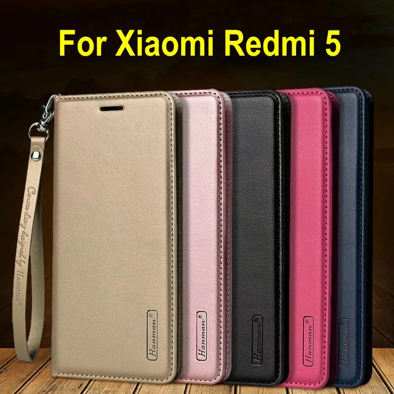 

Redmi 5 Plus Fundas Luxury Hanman Business Wallet Genuine Leather Case For Xiaomi Redmi 5 5 Plus Real Leather Flip Cover + Rope