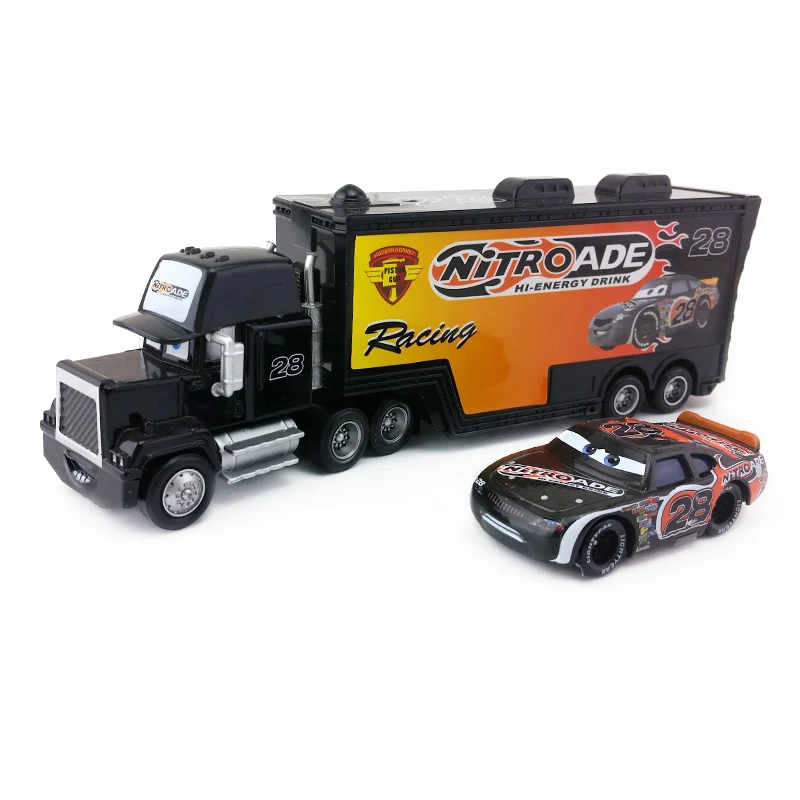 Disney Pixar Cars 2 шт./компл. Lightning McQueen Mack Uncle Truck The King Чико Хикс модель игрушечной машины 1:55 Свободные Новые дети мальчик подарок - Цвет: No.28 Mack Set