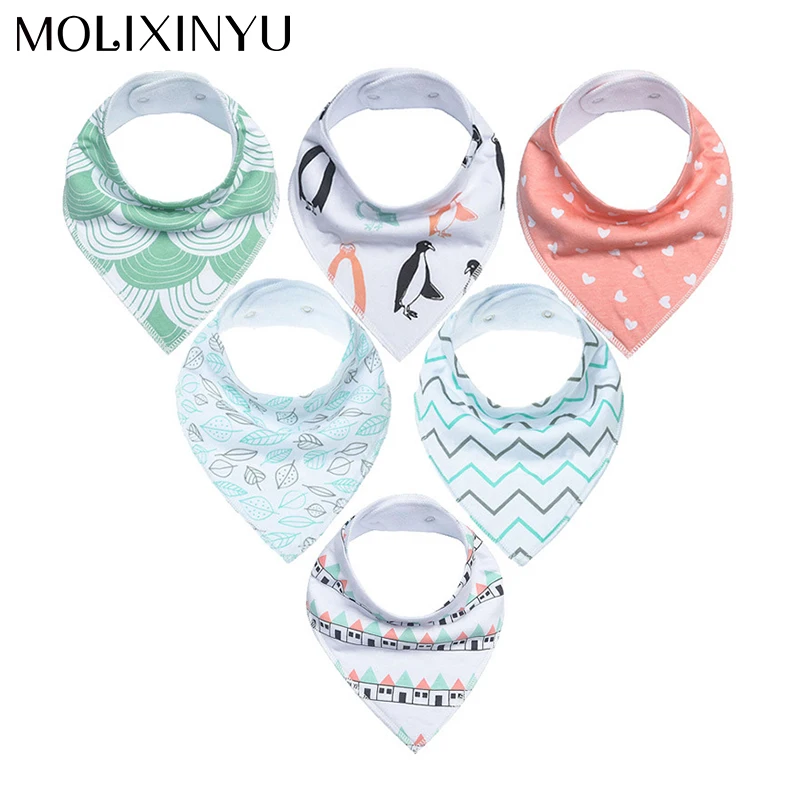 

MOLIXINYU 6Pcs Baby Bibs Bandana Baby Burp Cloths Bandana Bibs Toddler Triangle Infant Bandana Bibs Cotton Bib Baby Waterproof