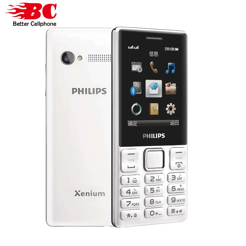 Оригинальный Philips E170 клавиатура телефона 2,4 дюймов GSM 2 г 2070 мАч большой Батарея светодио дный с фонариком и двумя SIM картами карты 240x320 P FM