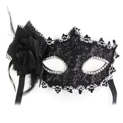 Цветочная маска маскарадный костюм, реквизит черный Хэллоуин Модное бальное платье Вечерние