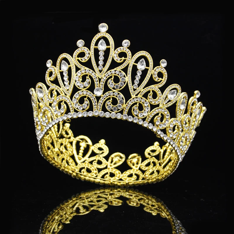 Fashion Designs Big Tiaras Large Pageant Crown Headdress Headband Diadem Prom Beauty Hair Jewelry Wedding accessories