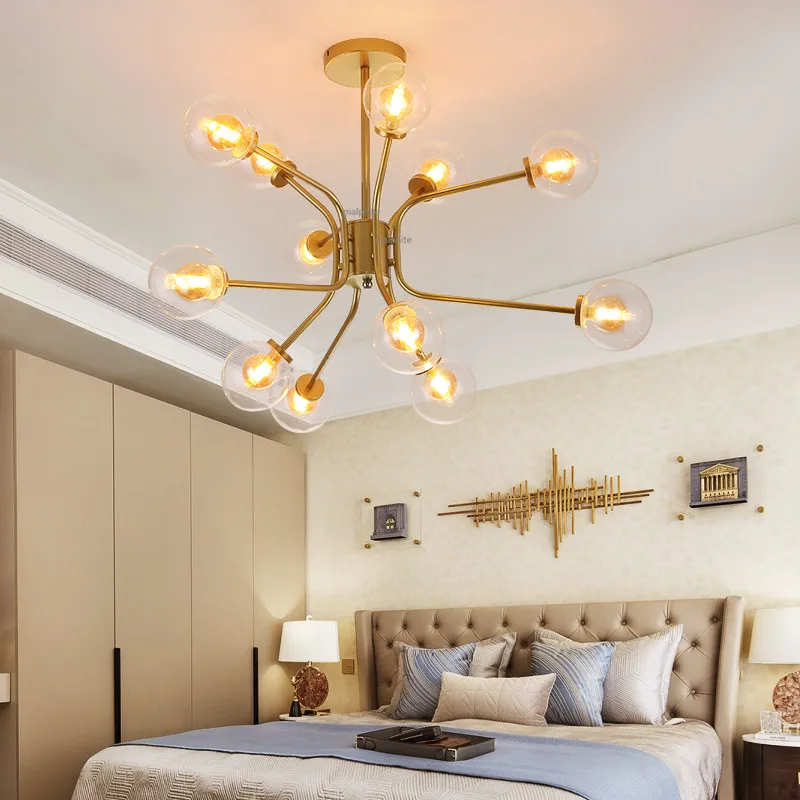 

Nordic Style LED Chandelier Lighting Living Room Bedroom Creative Magic Beans Chandelier Restaurant Novelty Design Hanging Lamp