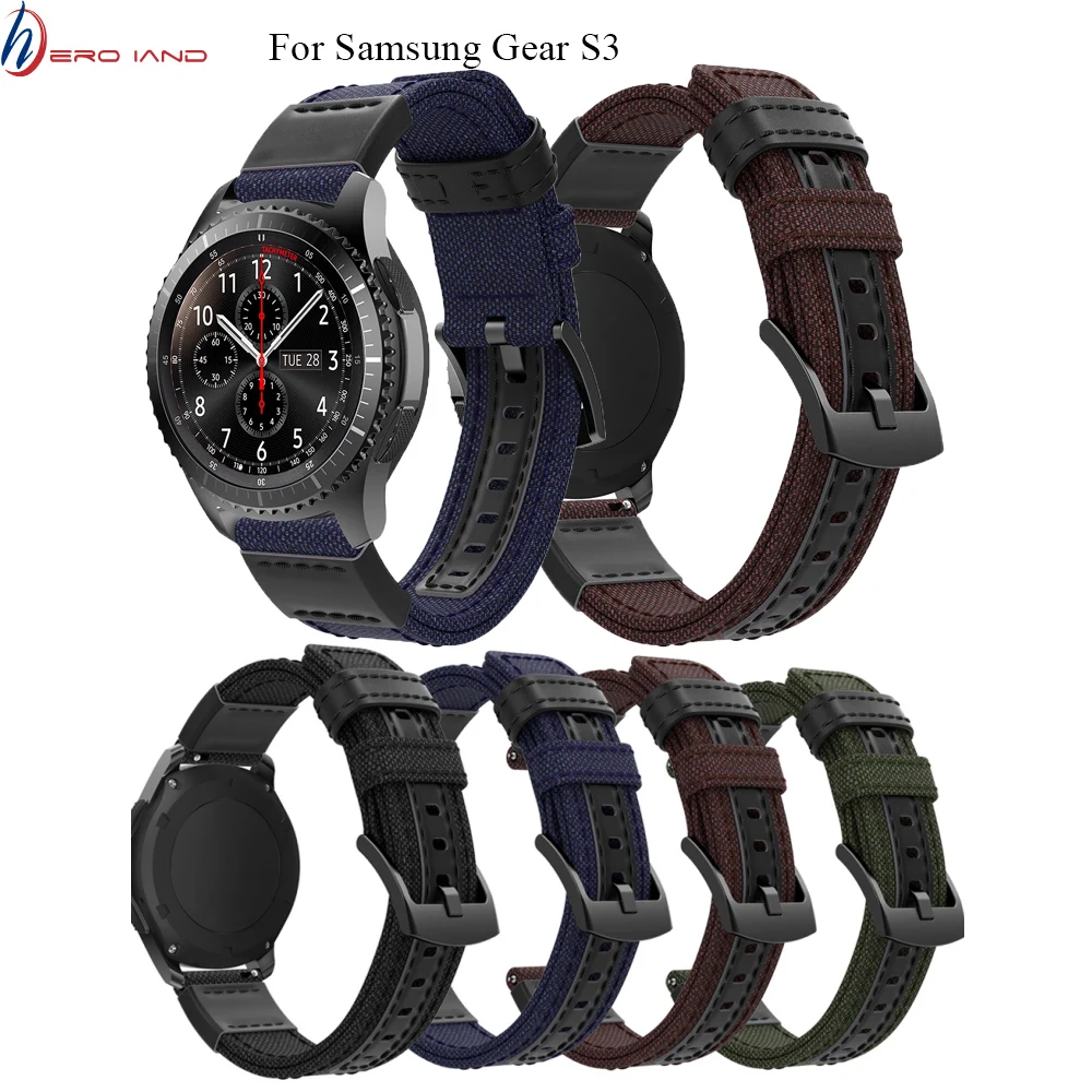 Тканевый нейлоновый ремешок для часов 22 мм Samsung Gear S3 Classic Frontier Xiaomi Amazfit 1 2 2S Stratos с