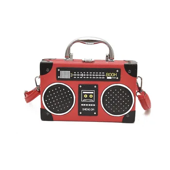 

New Personality Girl's Handbag Printed Radio Box-type Casual Kid's Mini Shoulder Bag Crossbody Small Satchel Bag for Girls
