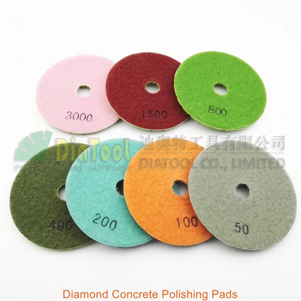 DIATOOL 9pcs 4inch Grit #100 Diamond resin bond concrete polishing pads Floor Renew Sanding discs