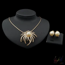 Yulaili Free Shipping Gold Plating Pearl Unique Designs Ladies Costume Two Jewelry Sets