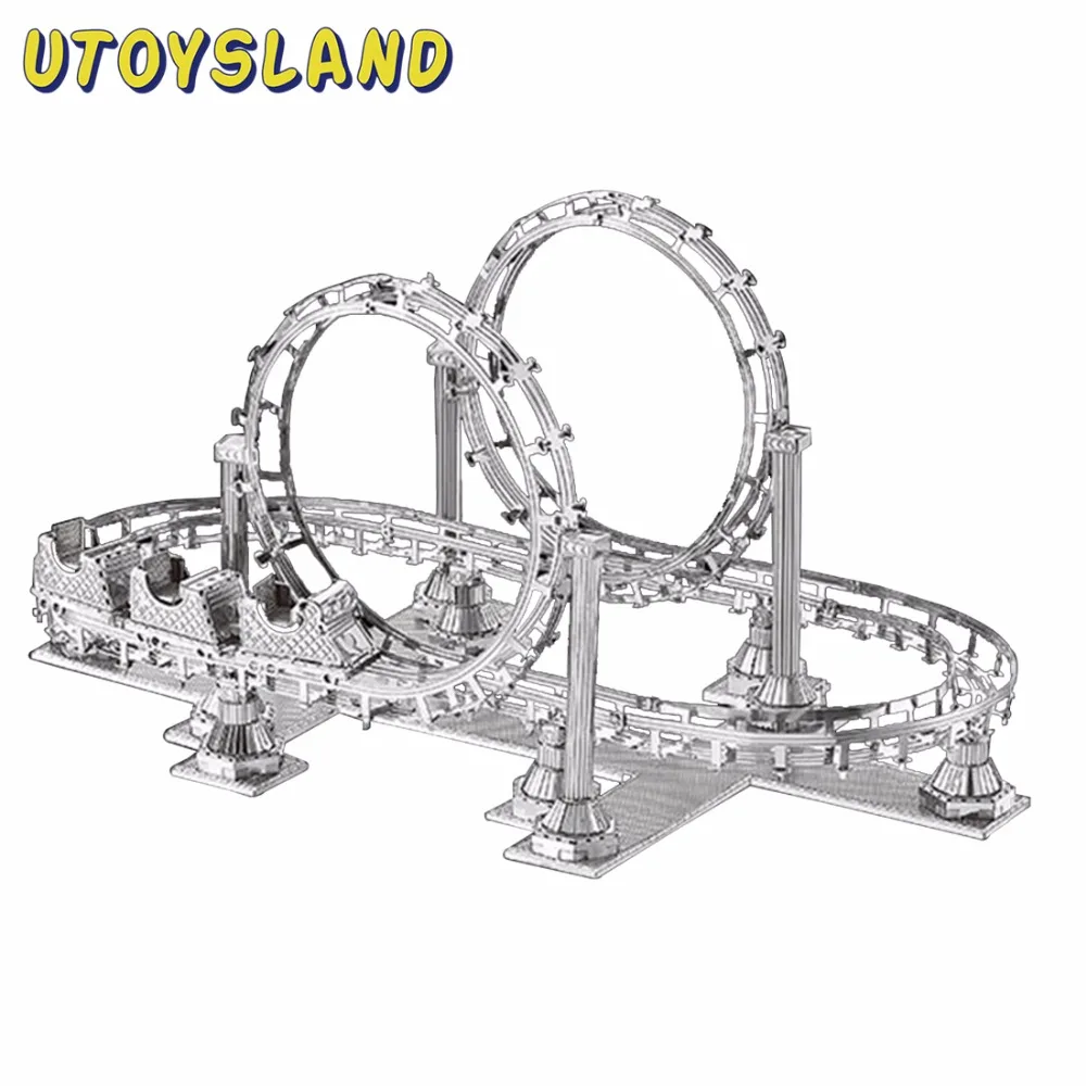 UTOYSLAND Roller Coaster Tank 3D Puzzle Metal Laser Cut Model Jigsaw DIY Gift Toys For Children Educational Decoration