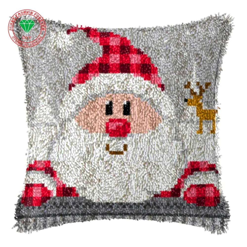 Christmas Santa embroidery kits Needlework Cross stitch cushion Diy