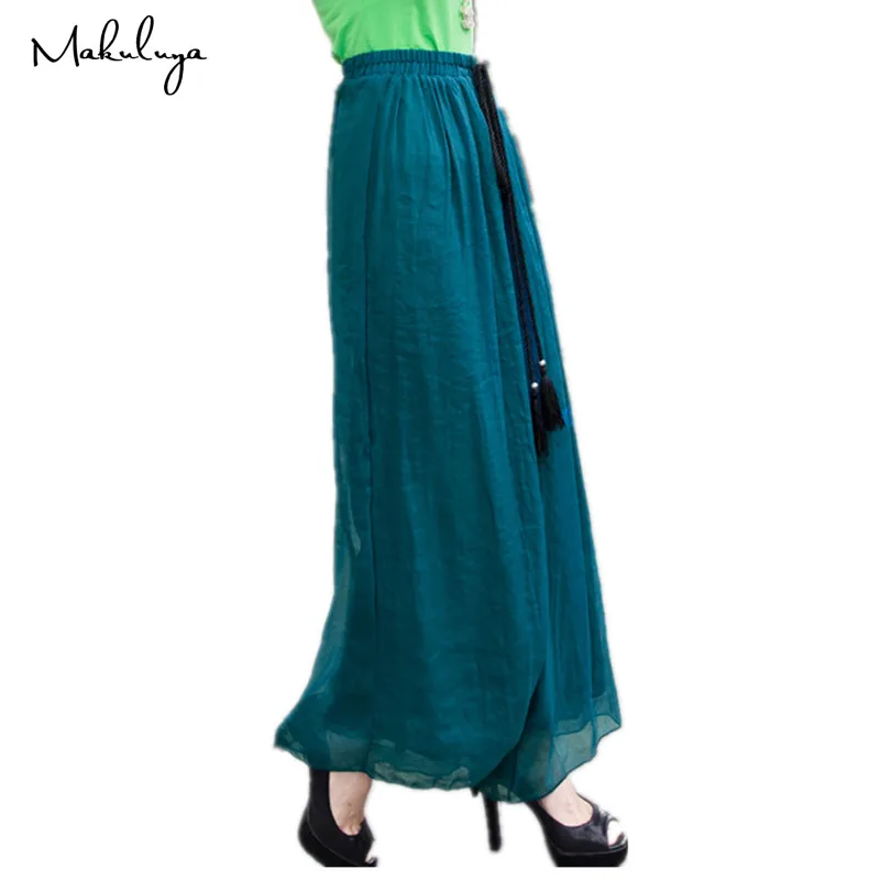 

Makuluya 2018 high quality GIFT chiffon pants XXXL casual loose trousers plus size pants high waist chiffon wide leg pants L6