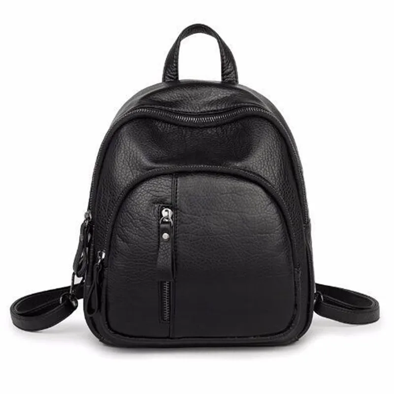 Backpack Women PU Leather BackPack For Teenage Girls Kids Multi-Function Small Bagpack Female Ladies Phone Pouch Pack