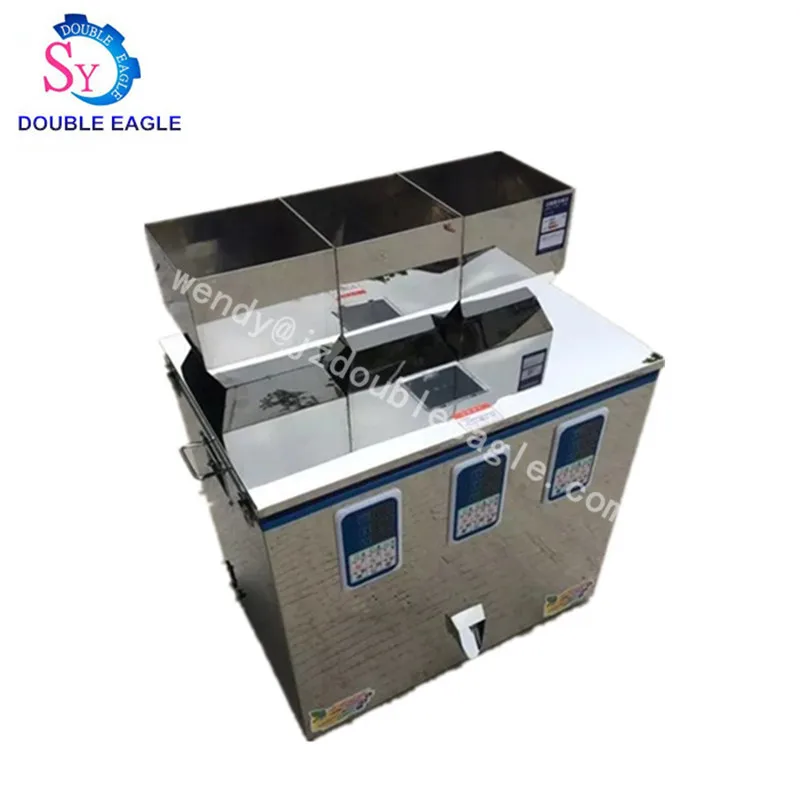

3-head Mixing rotating blanking packaging machine/three quantitative grain filling racking machine for small business
