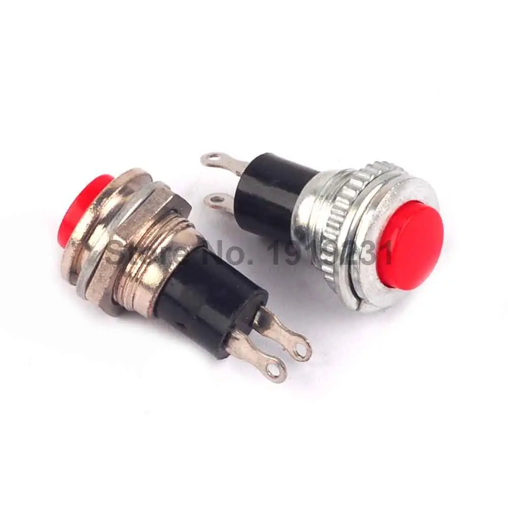 10PCS Small Button Switch DS 316 Non self resetting Jog Lock on Switch