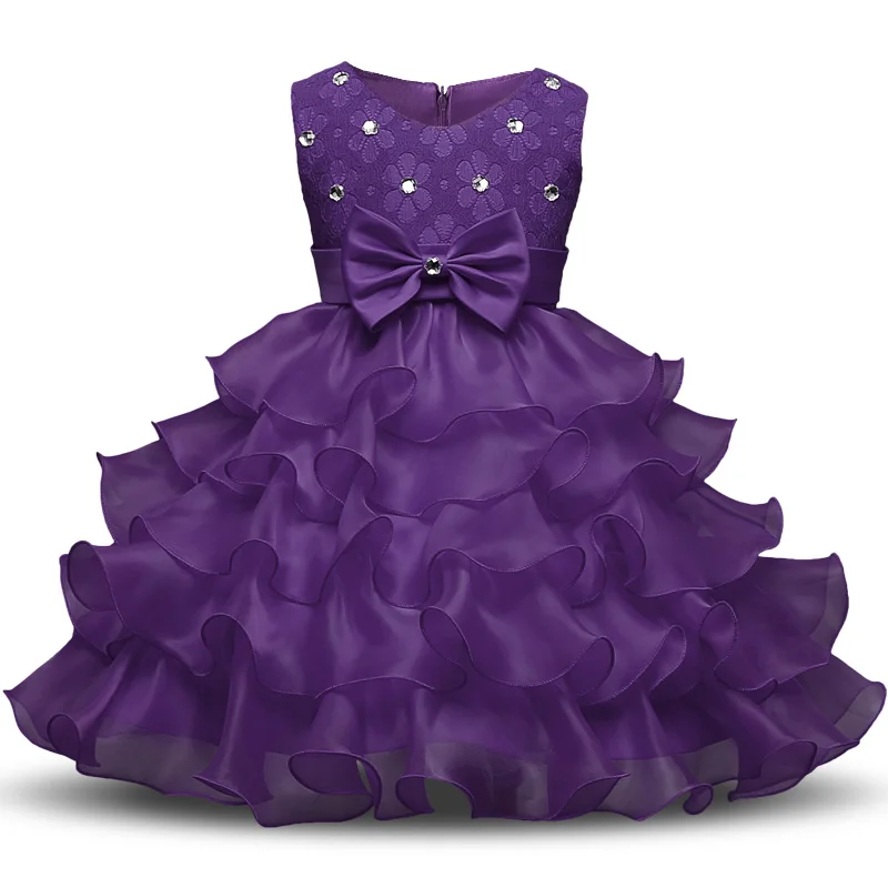Новорожденных для маленьких девочек бальное платье для вечерние цветочные платья для девочек Платье для первого дня рождения одежда для малышей Vestido Bebes menina
