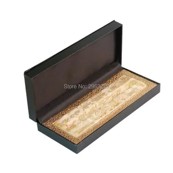 

50pcs/lot Luxury Business Pen Gift Box Black Pencil Pacakging PU Rectangle Box Display Crystal Pen Package