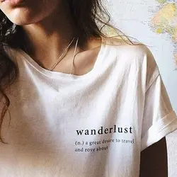 Wanderlust футболка с карманом и принтом летняя стильная женская модная футболка с рисунком на тему гранж Повседневная Свободная рубашка с