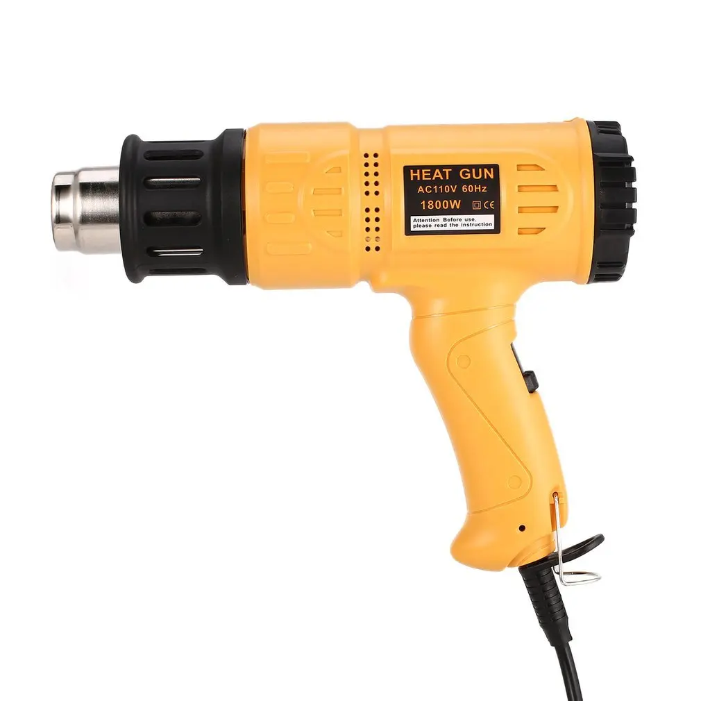 

1800W Digital LCD Electric Hot Air Heat Gun Temperature Fan Adjustable Shrink Paint Stripper Rework DIY Tool + Nozzle