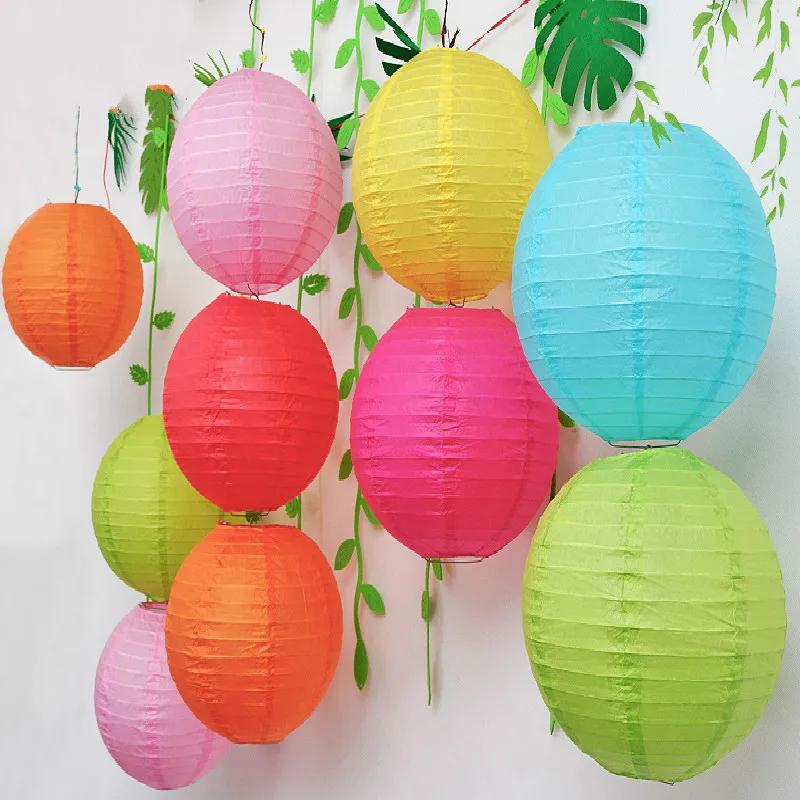 

1Pc 4"-16"(10-40cm) Chinese Round Paper Lantern Paper Lantern Bar Decor Kid's Birthday Party Wedding Decoration Party Supplies