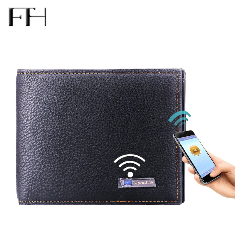 Advanced Intelligent Bluetooth Anti Loss Unisex Real Leather Wallet ...