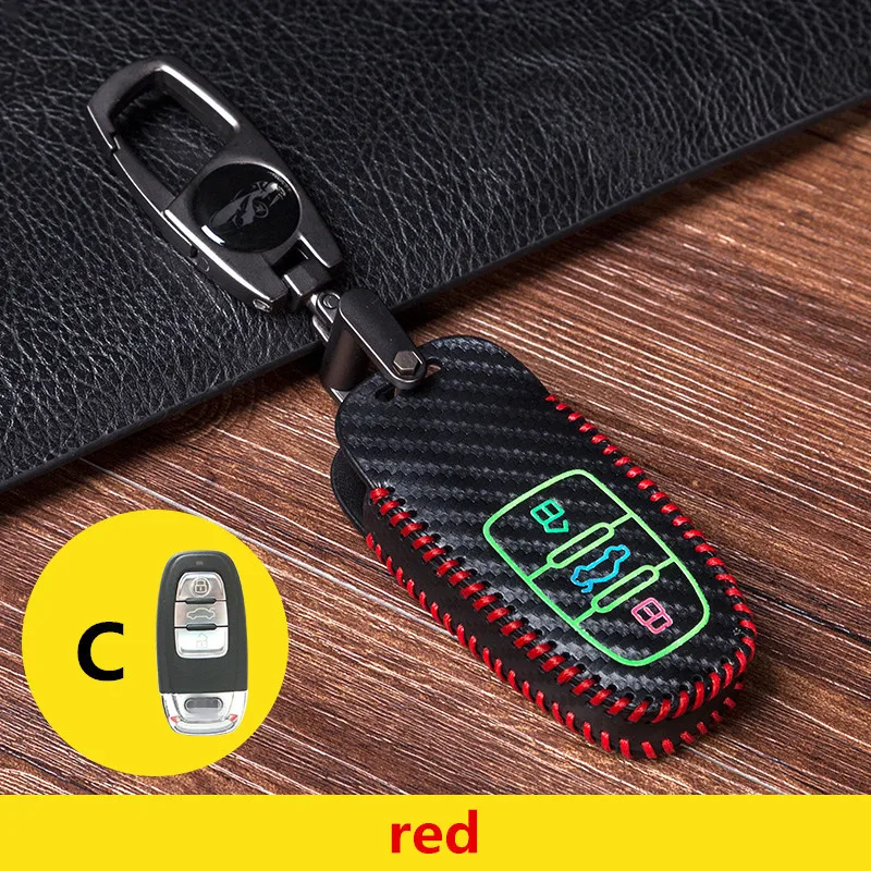 

Leather Key Protection Cover for Audi A4 A4L A5 A6 A6L Q5 S5 S7 Protect Shell Car Styling Cover Case Smart Key styling