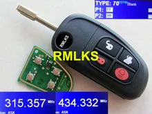 RMLKS Replacement Remote Key Fob 4 Button 315 MHz 433MHz 4D ID60 Chip Fit For Jaguar X type S type XJ Uncut FO21 Blade