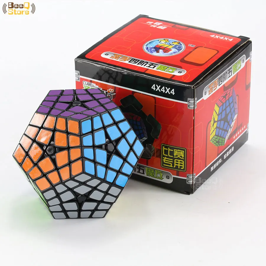 Shengshou куб 4x4x4 магический куб Shengshou Master Kilominx 4x4 профессиональный куб додекаэдра Твист Головоломка Развивающие игрушки - Цвет: Black