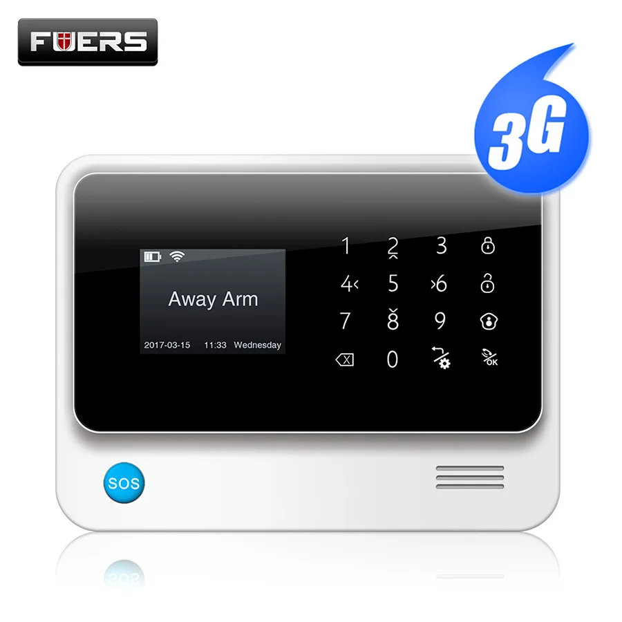 

Fuers G90B 3G 2.4G WiFi GSM SMS Wireless 433MHZ Home Security System IOS Android APP Remote Control alarm kit