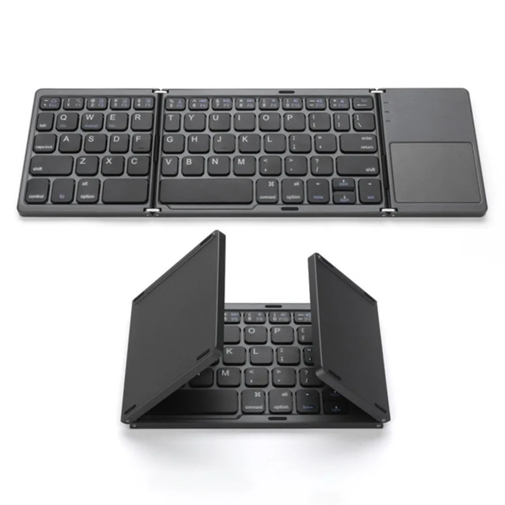 

Ultra Thin Mini Bluetooth 3.0 Foldable Wireless Keyboard Keypad with Touchpad Universal For Bluetooth Tablet PC Laptop Phone