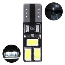 10 pces t10 5630 6smd w5w carro led canbus nenhuma largura de erro luz lâmpada da placa licença