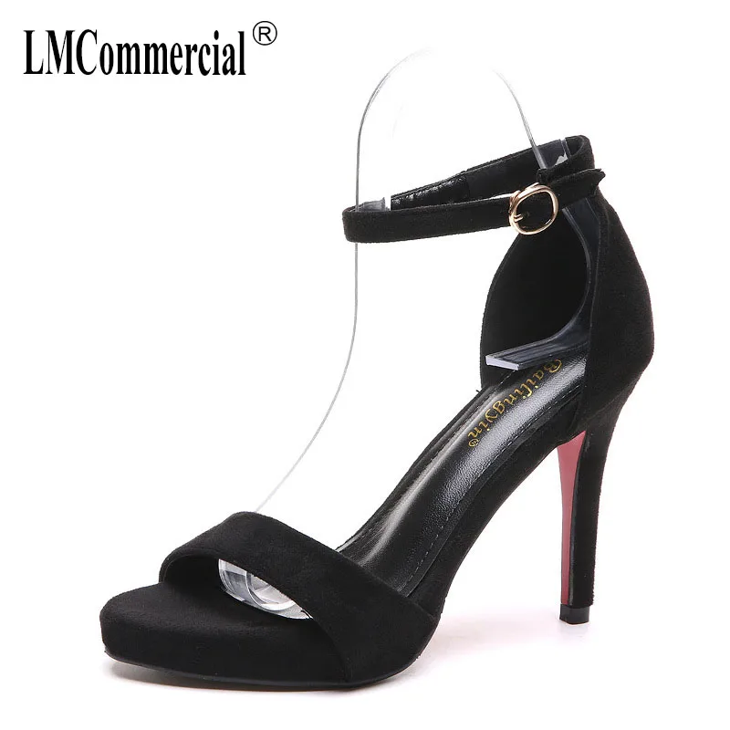 

Spring summer all-purpose black sandals with one-button peep-toe pumps and stiletto heels women shoes summer hing heel slippers