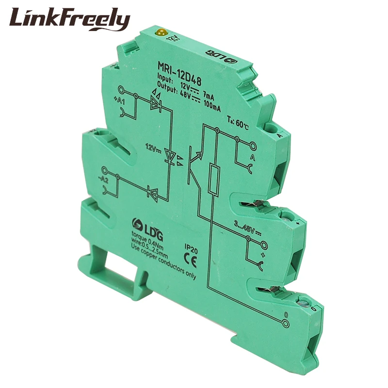 MRI-12D48 вход 12 В DC фотоэлектрическая муфта-интерфейс релейный модуль ультра тонкий оптрон изоляция PLC din-рейка реле