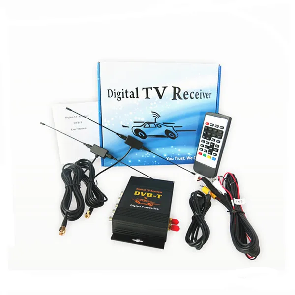 4 Video output, dual antenna Car DVB T MPEG 4 Digital TV Dual Tuner TV