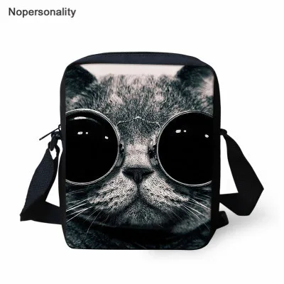 6068E Nopersonality милые очки Кот принты мини сумка для дам Сумка через плечо Повседневная Маленькая женская сумка на плечо с молнией - Цвет: 6068E