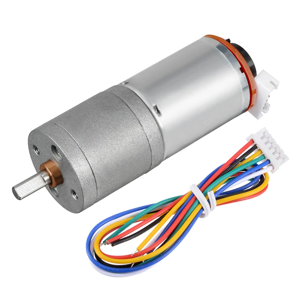 

UXCELL 500:1 Gearmotor with Encoder DC 12V 8.6RPM Encoder Gear Motor 25Dx57L mm