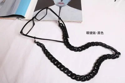 70 см Готовые Очки акриловые цепи шнур модный дизайн стиль шнурок для очков ремешок ожерелье для чтения очки аксессуары N089 - Цвет: A black