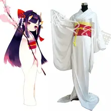 Японское аниме традиционное женское белое кимоно Furisode косплей костюм набор