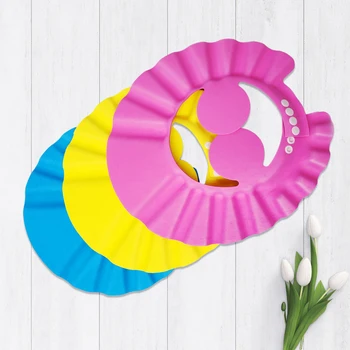 

Adjustable Safe Baby Shower Cap Protect Soft Children Kid Shampoo Bath Wash Hair Shield Hat Waterproof Prevent Water Into Ear