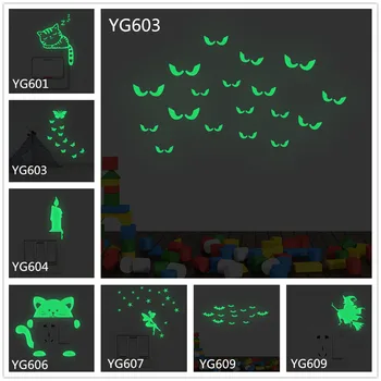 

Creative Halloween Luminous sticker Cat sticker Creative monster eyes Noctilucent Sticker Kids Room personality wall stickers